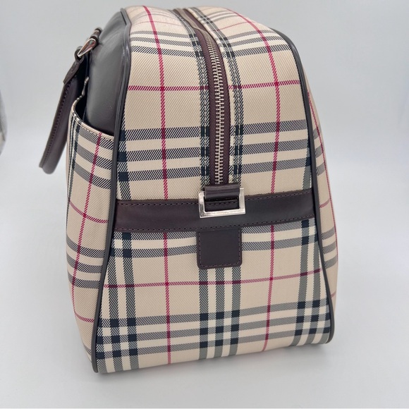 BURBERRY Check 2way Shoulder Handbag Weekender Travel Duffle Bag - Picture 8 of 15